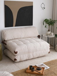 Atelier Del Sofa Fold Kadife 2 - Blanco